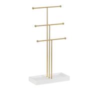 Agwuoetr Estante de JoyeríA de 3 Tipo T Dorado, Soporte de ExhibicióN, Caja de Almacenamiento de Anillos, Estante para Pendientes, JoyeríA, Collares, Anillos, Joyero