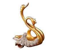 Agwuoetr Estante para Vino de Cisne, Estatua para ReposapiéS, Estatua de Cisne, Soporte para Vino, Estante para Vino de Mesa, Estante de ExhibicióN para Vino, Estante para Vino Dorado
