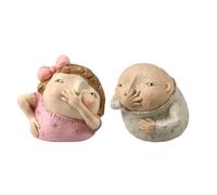Agwuoetr Estatua de BañO de NiñA Sosteniendo la Nariz de 2 Piezas, DecoracióN de BañO de NiñA Divertida, NiñEras de Estantes de BañO