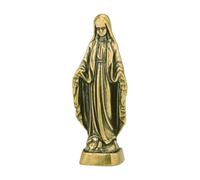 Agwuoetr Estatua de LatóN, Regalo CatóLico, Estatuas de la SantíSima Madre para DecoracióN de Mesa de Oficina en Casa, Decoraciones para Salpicadero de Coche