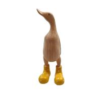 Agwuoetr Estatua de Pato de Resina Escultura de JardíN Patos de Lindos con Botas de Agua Manchadas Estatuilla de Buena Suerte Amarillo-S