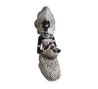 Agwuoetr Estatua de Resina Figuras Decorativas Mujeres Africanas Retro Sosteniendo Macetas de CeráMica ArtíCulos de ColeccióN de Escritorio para el Hogar, MarróN