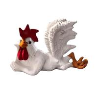 Agwuoetr Estatua Decorativa de Gallo de Pollo, Escultura de Estatuilla de Gallos PequeñOs de Resina, Minifigura de Mesa Divertida de Gallos GuiñAndo el Ojo Acostados de Lado