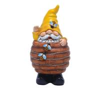 Agwuoetr Estatua Solar de Gnomo de Jardín, Divertida Figura de Gnomos de Abeja de Resina con Luz Solar, Decoración de Gnomo de Miel Al Aire Libre para Jardines