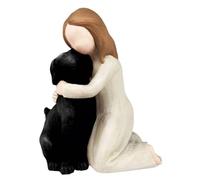 Agwuoetr Estatuas de Figuras de Love My Dog, Regalos de Recuerdo de Amistad de de Perro, Figuras Esculpidas Pintadas A Mano para Amantes de los Perros Negro