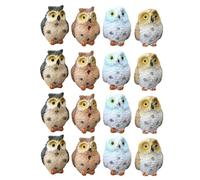 Agwuoetr Estatuilla de BúHos Nocturnos de Resina en Miniatura, Mini Estatua de Animal de JardíN de Hadas, Juguete para Macetas de Micropaisaje, DecoracióN de Terrario con