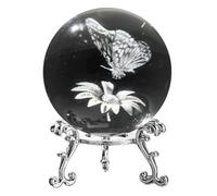 Agwuoetr Estatuilla Decorativa de Bola de Cristal Estrellada Grabada con 3D, Pisapapeles de Esfera de Vidrio de 60 mm con Soporte, Manualidades Decorativas F