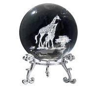 Agwuoetr Estatuilla Decorativa de Bola de Cristal Estrellada Grabada con en 3D, Pisapapeles de Esfera de Vidrio de 60 mm con Soporte, Manualidades Decorativas B
