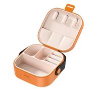 Agwuoetr Estuche para JoyeríA y Aretes con Asa, Mini Estuche de Viaje para JoyeríA, Organizador para JoyeríA, Joyeros de Viaje PequeñOs, Naranja