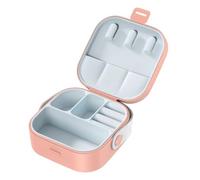 Agwuoetr Estuche para JoyeríA y Aretes con Asa, Mini Estuche de Viaje para JoyeríA, Organizador para JoyeríA, Joyeros de Viaje PequeñOs, Rosa
