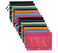 Agwuoetr Estuche para LáPices con Tiradores de Cremallera, Estuche para LáPices Reforzado con 3 Anillas para la Escuela, la Oficina, Paquete de 14 en 7 Colores