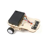 Agwuoetr Experimento CientíFico, Paquete de Material de ProduccióN de TecnologíA de Modelo de Ensamblaje de Coche de Seguimiento DIY de Madera para NiñOs
