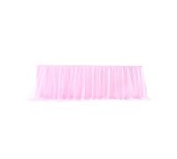 Agwuoetr Falda de Mesa de Tul Cubierta de Mesa Rosa CumpleañOs Boda DecoracióN Mantel Pastel Postre Arreglo (8 Pies)