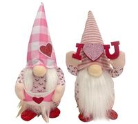 Agwuoetr Felpa Decorativa de Gnomos del DíA de San ValentíN, 2 Piezas de MuñEco Tomte Escandinavo de San ValentíN para Adornos de Mesa para el Hogar