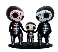 Agwuoetr Figuras Familiares de Calaveras, ArtesaníAs de Resina, Estatua, Calaveras de AzúCar Decorativas, Mano-A