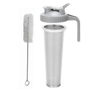 Agwuoetr Filtro de Café FríO con Tapa con Vertedor para Tarro de Boca de 64 OZ, Colador de Acero Inoxidable 304 con Anillo de Sellado