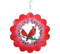 Agwuoetr Hilandero Viento 3D Redbird de 12 Pulgadas para JardíN, Hilanderos Viento Colgantes Cortados con, Patio CinéTico de Metal, DecoracióN Art Deco para Interiores y Exteriores