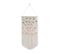 Agwuoetr Hojas Macramé Colgante de Pared Hoja Verde Macramé Colgante de Pared Boho DecoracióN de Pared Hilo Tapiz Colgante de Pared Hecho a Mano A