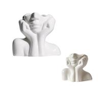Agwuoetr JarróN de CeráMica para la Cara, Florero para DecoracióN, Florero con Forma Femenina, Florero ArtíStico, Florero Moderno, Centro de Mesa