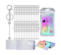Agwuoetr Juego de 30 Suministros para Llaveros de Bricolaje Que Incluyen Llaveros con Cuentas, Bolsas Resellables para Proyectos de Llaveros Artesanales, Regalo Colgante