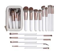 Agwuoetr Juego de Brochas de Maquillaje de 18 Piezas Herramientas de Maquillaje de Color Nacarado Brochas de Maquillaje de Pelo Supersuave