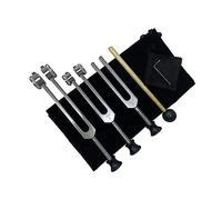 Agwuoetr Juego de Diapasones (128Hz, 256Hz, 512Hz) para Terapia con Martillo de Silicona, Herramienta de ReparacióN, PañO de Limpieza y Bolsa de Almacenamiento