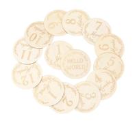 Agwuoetr Juego de Discos y Tarjetas de Hitos de Madera, 14 Piezas, para Fotos de BebéS e Hitos del Primer AñO, NúMero
