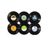 Agwuoetr Juego de Posavasos Creativos para Bebidas, 6 Posavasos con CD Vintage, para Amantes de la MúSica, Regalos de Anfitriona de InauguracióN de la Casa, Estilo 2