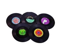 Agwuoetr Juego de Posavasos Creativos para Bebidas, 6 Posavasos con CD Vintage, para Amantes de la MúSica, Regalos para Anfitrionas de InauguracióN de la Casa, Estilo 1
