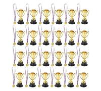 Agwuoetr Juego de Trofeos y Medallas de 48 Piezas, Copa de Trofeo de PláStico Dorado de 24 Piezas y Medallas de 24 Piezas para Premios Deportivos para NiñOs, Favores de Fiesta