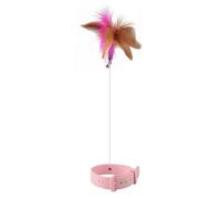 Agwuoetr Juguetes Interactivos para Gatos de Color Rosa, Divertido de Plumas con Cascabel, Collar para Mascotas, Varita de Juguete, Juguetes de Entrenamiento para Gatos