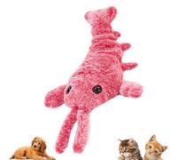 Agwuoetr Juguetes para Perros con Forma de Langosta Flexible, Juguete Interactivo de Langosta Saltadora de Felpa, Juguete para Mascotas en Movimiento Activado por Movimiento, A