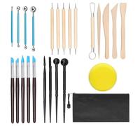 Agwuoetr Kit Arcilla Polimérica 24 Piezas,Herramientas Alfarería,Kit Alfarería,Herramientas para Esculpir Arcilla, Juego de Herramientas para Esculpir Puntos, Herramientas para Puntear