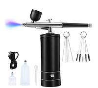 Agwuoetr Kit de AeróGrafo Compresor de AeróGrafo InaláMbrico Recargable, 30PSI de Alta PresióN, Pistola de AeróGrafo PortáTil de Mano, Juego de AeróGrafo