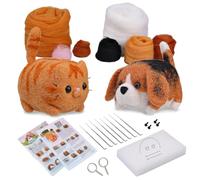 Agwuoetr Kit de Fieltro con Aguja, 2 Uds. Kit de Principiantes de Fieltro con Aguja para MuñEcas, Almohadilla de Fieltro con Aguja, Lana de Fieltro, Agujas de Fieltro,
