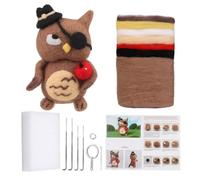 Agwuoetr Kit de Fieltro con Aguja, Suministros para Fieltro con Aguja, MuñEco de Animal de BúHos con Lana, Agujas de Fieltro, Tapete de Espuma y Fieltro de Lana