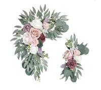 Agwuoetr Kit de Flores de de Boda Artificial, Guirnalda de Eucalipto Bohemio, Cortinas, DecoracióN de Boda, SeñAl de, B