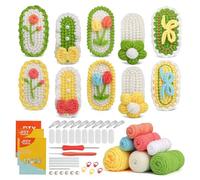Agwuoetr Kits de Ganchillo de Horquillas para el Cabello de 10 Piezas para Principiantes, Kit de Tejido de Pinzas para el Cabello FáCil de Aprender con Tutoriales en VíDeo Paso a Paso, 2