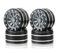 Agwuoetr Llanta de Rueda Beadlock de Metal de 1,9 Pulgadas, DiáMetro Exterior de 55 mm para RC 1/10 12 mm Hex Crawler Car Axial SCX10 90047 CC01 TRX4, Gris