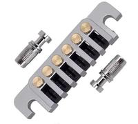 Agwuoetr LP Guitarra EléCtrica -6 Puente Stop Rod 70S Puente Cordal CóDigo de Cuerda LP//ES/, Plata