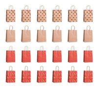 Agwuoetr M 24 Bolsas de Regalo para el DíA de San ValentíN, Bolsas de Dulces, Bolsas de Regalos con Asas, Bolsas de Papel con Forma de CorazóN para Bodas y San ValentíN