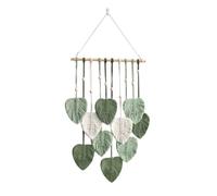 Agwuoetr Macramé Colgante de Pared, DecoracióN de Pared, DecoracióN de Borlas de Hojas Tejidas con Plumas, DecoracióN de Arte de Pared de Plumas de Hoja Hecha una Mano