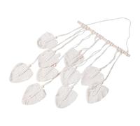 Agwuoetr Macramé para Colgar en la Pared, DecoracióN Boho, Tapiz de Macramé con Cuentas de Madera y Hojas, Tapiz para Colgar en la Pared