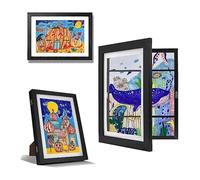 Agwuoetr Marcos de Arte para NiñOs, Marcos de Arte para NiñOs Intercambiables con Apertura Frontal de 8,5 X 11, ExhibicióN de Arte Horizontal y Vertical para NiñOs, Negro