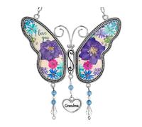 Agwuoetr Mariposa Metal Campanas de Viento DecoracióN Hecho a Mano JardíN Colgante Colgante DíA de la Madre Regalo de CumpleañOs-A