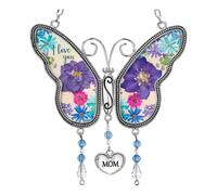 Agwuoetr Mariposa Metal Campanas de Viento DecoracióN Hecho a Mano JardíN Colgante Colgante DíA de la Madre Regalo de CumpleañOs-B