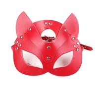 Agwuoetr MáScara de Gatos para Mujer MáScara de Gatos de Media Cara MáScara de Orejas de de Accesorio de Disfraz de Cosplay,Rojo