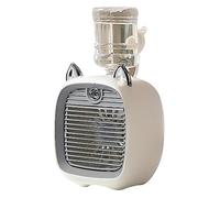 Agwuoetr Mini Aire Acondicionado de 1200MAh, Ventilador PortáTil de Escritorio, Humidificador, Purificador, 3 Velocidades, 2 Modos, Pulverizador, Ventilador de Mesa USB, Coche, Hogar, D