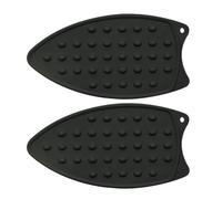 Agwuoetr Mini Almohadilla de Silicona para Plancha Resistente Al, Soporte de Planchado PortáTil para Viajes y Miniplancha para Acolchar, Color Negro