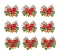 Agwuoetr Mini Decoraciones de Lazos NavideñOs, Coronas de Arpillera y Rojas, Lazos PequeñOs para áRboles de Navidad para Fiestas de Bodas